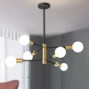 Modern-Nordic-Gold-e-Black-Chandeliers-L-mpada-LED-Ilumina-o-Chandelier-Quarto-e-Sala-de Luminária Sobrepor Molécula Bola Brancas