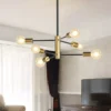 Modern-Nordic-Gold-e-Black-Chandeliers-L-mpada-LED-Ilumina-o-Chandelier-Quarto-e-Sala-de-2 Luminária Sobrepor Molécula Bola Brancas