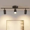 Moderna-lumin-ria-de-teto-LED-Long-Spotlight-Fixture-Ilumina-o-para-sala-de-estar-Loja Spot Trilho Eletrificado Dourado E27