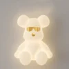 Moderno-Simples-Urso-Luzes-de-Teto-Vento-Creme-Branco-Decora-o-LED-Quente-Rom-ntico-Quarto Luminária Sobrepor Urso Creme Branco
