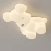 Moderno-Simples-Urso-Luzes-de-Teto-Vento-Creme-Branco-Decora-o-LED-Quente-Rom-ntico-Quarto-2 Luminária Sobrepor Urso Creme Branco