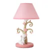 Nordic-Ins-Cartoon-Room-Decor-Table-Lamp-Princesa-Pink-Rabbit-Luz-do-quarto-das-crian-as-3 Luminária Infantil (Quarto Bebê), Abajur Coelho Cúpula Cônica