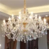 Ouro-lustre-de-cristal-sala-jantar-bo-mio-luz-de-cristal-para-sala-estar-foyer-quarto Lustre Boêmio Cristal K9 Modelo Maria Teresa
