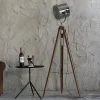 Luminária De Chão Industrial Americano Tripé Vintage