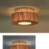 Luminária Sobrepor Redondo Vintage Madeira, Cúpula Abaj | Entrega em Todo Brasil