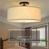 Sc7a88acb7e41447aab7d374aaa6cd6f28 Luminária Sobrepor Redondo Tecido Liso Design Americano