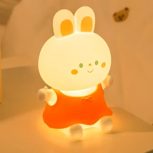 Luminária Infantil (Quarto de Bebê), Coelho Silicone Luz LED