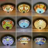 Turco-Vintage-Pendurado-Luzes-De-Teto-L-mpadas-Tiffany-Art-Deco-Ilumina-o-de-teto-para-1 Luminária Sobrepor Turco Vintage Tiffan Art Decor