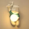 Urso-Cartoon-Decora-o-Lumin-rias-De-Parede-De-Cabeceira-Creme-L-mpada-De-Vento-Sconces Luminária Infantil (Quarto Bebê), Arandela Urso Segurando Bola Branca