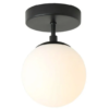 luminaria sobrepor bola globo vidro branca leitosa marca miresa Luminária Sobrepor Moderna Bola Vidro Branca