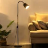 Ferro-ajust-vel-LED-Standing-Lamp-Simples-Floor-Lamp-L-mpada-moderna-Sala-de-estar-Escrit Luminária De Chão Foco Luz ajustável LED