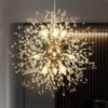 IRALAN-Candelabro-LED-Dandelion-Moderno-Ilumina-o-Lumin-ria-Pendente-Sala-De-Estar-Sala-De-Jantar Lustre Dente De Leão Dourado ou Cromado 2024/2025