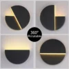 L-mpada-de-parede-LED-ajust-vel-para-o-quarto-rota-o-de-360-graus-luzes Arandela Minimalista Rotação 360 Graus