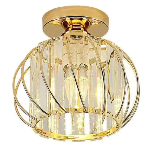 Lustre-de-cristal-para-corredor-e-corredor-l-mpada-do-teto-lumin-rias-montagem-embutida-design Luminária Sobrepor Luxo Preto ou Dourado Cristal K9 2024/2025