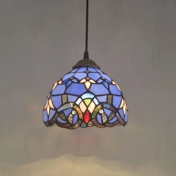 Lustre de vidro colorido para bar restaurante Lustre de vidro retro europeu Quarto Rural Criativo e 2