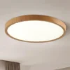 Modern-LED-Wood-Grain-L-mpada-do-teto-Circular-ultrafinos-madeira-de-nogueira-Quarto-Sala-de Luminária Sobrepor Redonda Minimalista Modelo 2024/2025
