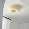 Luminária Sobrepor De Vidro Branco ou Bege Contemporâneo 2024/2025
