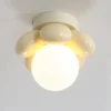Nordic-Flower-Glass-Ball-LED-L-mpada-Do-Teto-Entrada-Luzes-De-Teto-Alpendre-L-mpada Luminária Sobrepor Flores Infantil Modelo 2024/2025 Miresa
