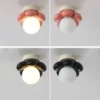 Nordic-Flower-Glass-Ball-LED-L-mpada-Do-Teto-Entrada-Luzes-De-Teto-Alpendre-L-mpada-2 Luminária Sobrepor Flores Infantil Modelo 2024/2025