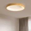 Nordic-Wood-Grain-LED-Ceiling-Light-L-mpada-Acr-lica-Branca-Sala-de-estar-Sala-de-2 Luminária Sobrepor Redonda Modelo Ultra Fino 5cm - 2024/2025