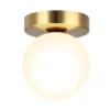 Nordic-simples-e-moderno-bola-de-vidro-redonda-l-mpada-do-teto-sala-estar-ilumina-o Luminária Sobrepor Bola Vidro Branco Fosco Led 12W