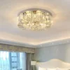 Ouro-moderno-lustre-de-ilumina-o-decora-o-para-casa-luxo-cristal-sala-estar-luz-teto-2 Luminária Sobrepor Redonda De Cristal Modelo 2024/2025