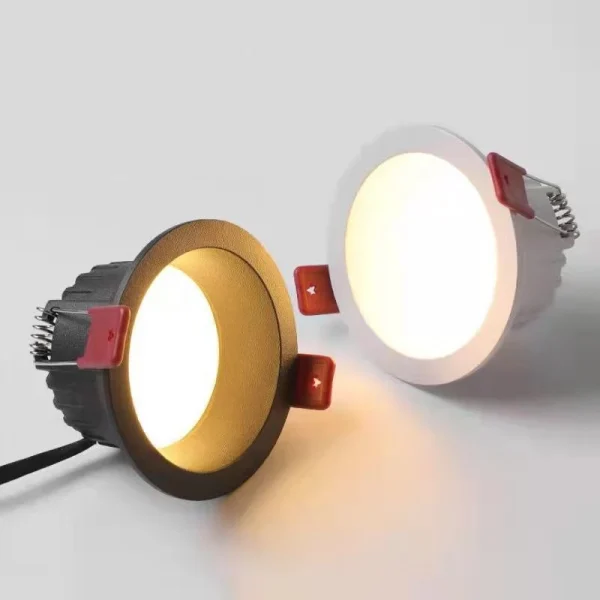 Redondo-anti-reflexo-LED-embutido-Downlights-l-mpada-do-teto-holofotes-para-ilumina-o-interior-7W