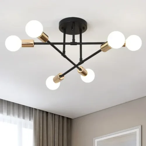 Retro-Industrial-Ferro-Forjado-Material-LED-L-mpada-do-teto-Home-Lumin-ria-Moderna-Sala-de Luminária Sobrepor Retro Industrial Ferro Forjado 6 Lâmpadas 2024/2025