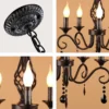 kf-H10f1901971754236855a78189f7c06f65-LED-Metal-Chandeliers-5-Lights-Black-Crystal-Candle-Chandelier-Industrial-Vintage-Lighting-Fixture-Hanging-Lamp Lustres Provençal Preto