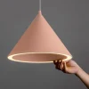 kf-Hb643e8c23f1f4501aa93baa19114e201Q-Nordic-Macarons-LED-pendant-lights-Creative-Conical-Hanging-Lamp-living-room-Restaurant-bar-Dining-table-kitchen Pendente Cone Moderno Luz LED