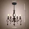 kf-Hbc07e1938a724a4caa3a506ba320288bN-LED-Metal-Chandeliers-5-Lights-Black-Crystal-Candle-Chandelier-Industrial-Vintage-Lighting-Fixture-Hanging-Lamp Lustres Provençal Preto