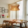 kf-He4193920f1a743078952feb43ec04575g-2021-New-Creative-Solid-Wood-Chandelier-For-Living-Room-Dining-Office-North-European-Style-Indoor-Lighting Lustre Redondo Madeira Gaiola Vazado | Entrega em Todo Brasil