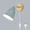 kf-S0016631fe66e4ffebbf8a41d42638652p-Nordic-Wall-light-Indoor-DIY-E27-Wooden-6-Colors-EU-UL-Plug-350-Wall-lamps-For Arandela Simples Vintage Cúpula Alumínio Ajustável 350°