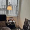 kf-S05f73127f4464e4286e439c7c0122e79B-Long-Arm-Floor-Lamp-Korean-Design-Desk-Lamp-Blog-Main-Net-Celebrity-Nordic-Middle-Sofa-Rocker Luminária Chão Articulado Cromada e Cúpula Tecido Branca