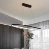 kf-S08267e61544c453ab07ab98bf194d4baX-Modern-LED-Pendant-Light-Simple-Line-Lamp-For-Living-Room-Dining-Room-Bedroom-Black-White-Haning Pendente Retangular Oval Alumínio Preto ou Branco