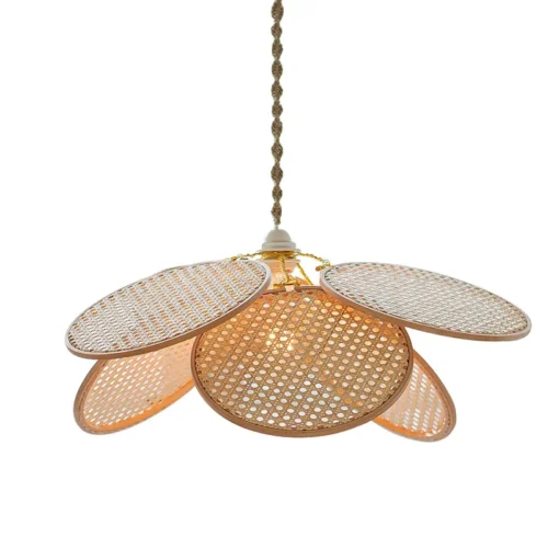 Luminária Minimalista Real Rattan Artesanais Flores | Comprar com Frete Grátis