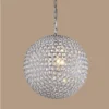 kf-S3c2575e0a8f54212be6ad8adee15c499f-Modern-Creative-Round-Crystal-LED-Chandeliers-Coffee-Shop-Hotel-Bedroom-Bar-Iron-Art-Pendant-Lamps-Indoor Pendente Redondo De Cristal K9 Estrutura Dourada ou Cromada