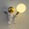 Arandela Infantil Astronauta Bola De Vidro