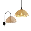 kf-S50681b5a254849868691a4ac9f1a48deJ-Estilo-retro-Rattan-Tecelagem-L-mpada-de-parede-Petal-Wicker-Hanging-Ilumina-o-L-mpadas-para Arandela Estilo Retro Rattan Tecelagem