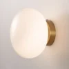 Arandela Dourado Orgânica Difusor Branco Leitoso Miresa Arandela Dourado Orgânica Difusor Branco Leitoso
