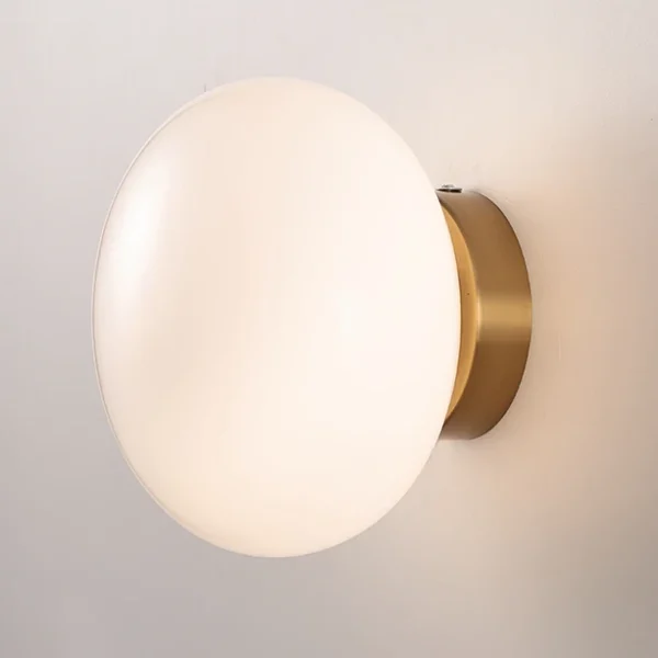 Arandela Dourado Orgânica Difusor Branco Leitoso Miresa