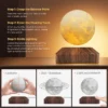 Luminária Mesa Levitação Lua Magnética 3D