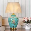 kf-S88a5bbc091f949ee921c63041046a60bK-SANDYHA-Flower-Bird-Retro-Led-Desk-Light-Ceramic-Table-Lamp-Living-Dining-Room-Bedside-Study-Night Abajur Clássico Cerâmica Esmaltado Desenho Floral
