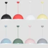 kf-Sa4ab9fdc401549158a9efc4f5ceab93eX-Modern-ceiling-light-with-semi-circular-lampshade-pendant-light-restaurant-dining-table-kitchen-decoration-lighting Pendente Moderno Semi-Circular Meia Esfera