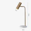 Luminária Mesa Basic Dourado Base Redonda Branca
