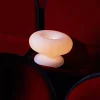 Abajur Cogumelo De Vidro Branco Leitoso