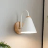 kf-Sb8fab1c7decf4247be1ab127d30516ech-Nordic-Wall-Sconce-Light-Fixture-for-Bedroom-Bedside-Living-Room-Lighting-Luminaire-Lamp-Indoor-Wooden-decor Arandela Vintage Alumínio Brando ou Preto