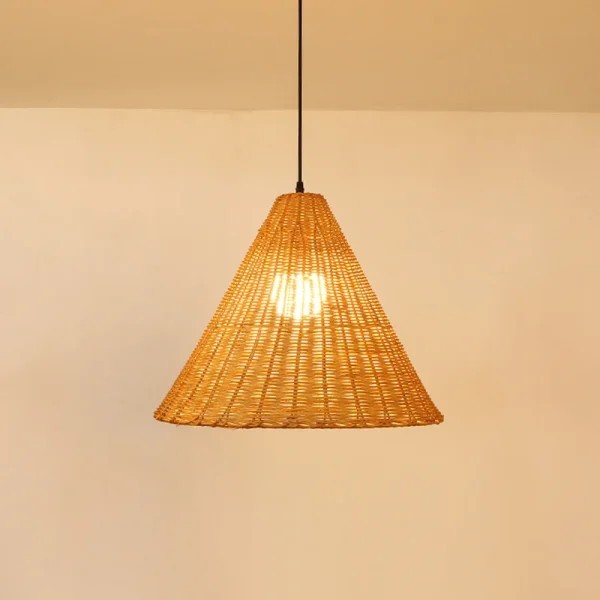 Pendente Rattan 20cm Vintage Marrom ou Bege