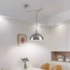 kf-Sd98c82239cbc4f23a8574686b958f380y-Rotatable-Swing-Arm-Dining-Table-Chandeliers-Fold-Retractable-Long-Pole-Lamp-Modern-Restaurant-Kitchen-Mobile-Hanging Pendente Rotativo Com Cúpula 1/2 Esfera
