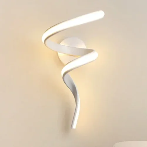 Arandela Alumínio Espiral Luz LED